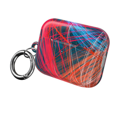Neon Fiber Stream · Hard Case for AirPods & AirPods Pro · Red