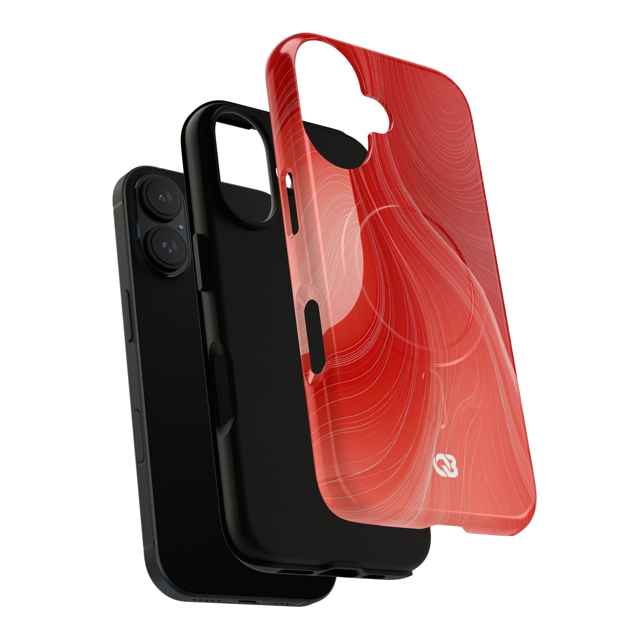 Red Tough 2.0 Magsafe Phone Case for iPhone - Crimson Silk Strands