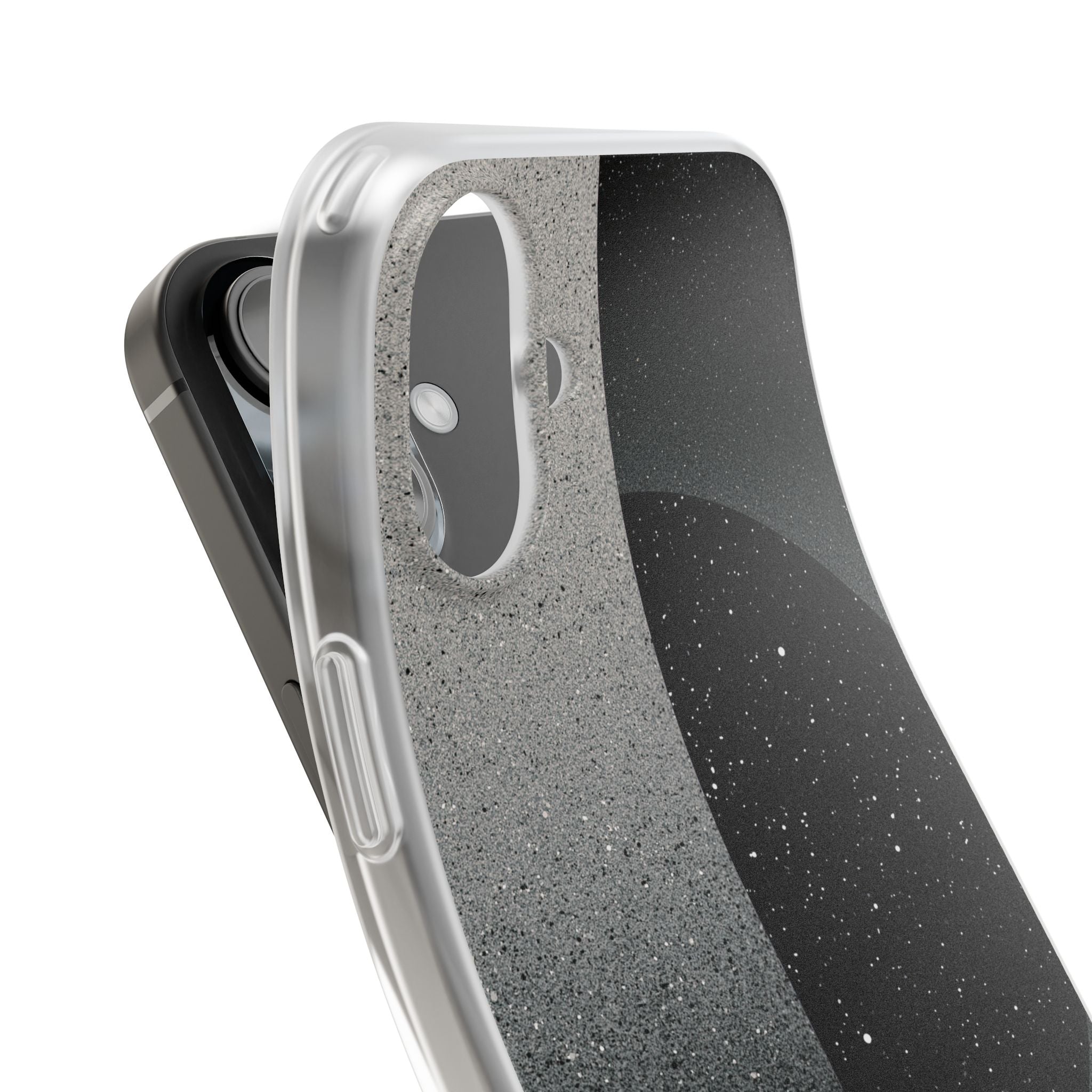 Black Lite Phone Case for iPhone - Lunar Static Orbit