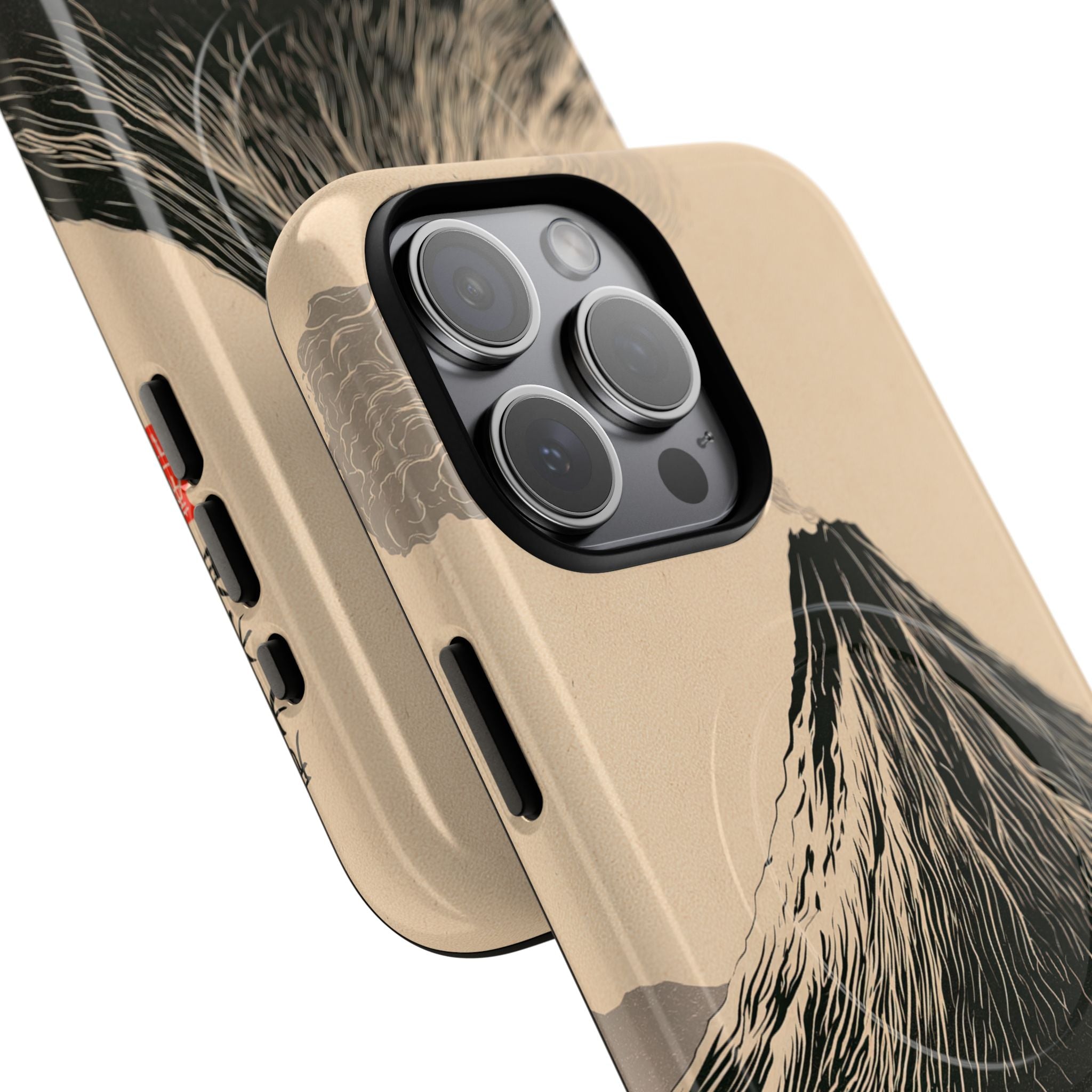 Beige Tough 2.0 Magsafe Phone Case for iPhone - Obsidian Ink Summit