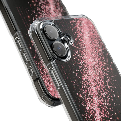 Rose Digital Cascade · Clear Impact Magnetic Phone Case for iPhone · Pink