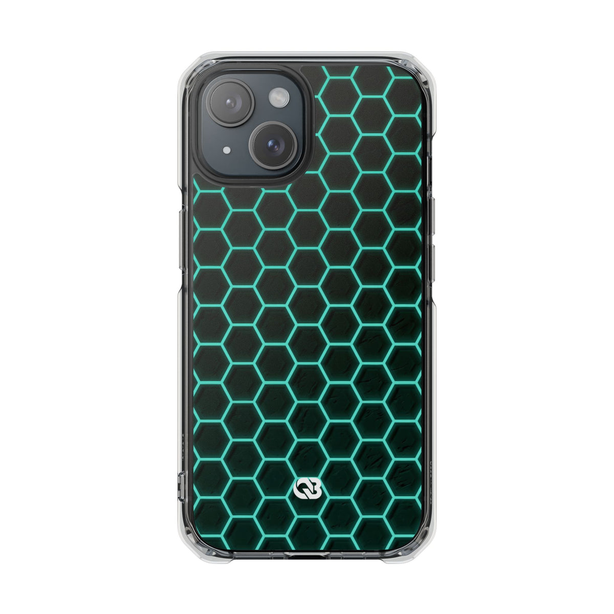 Neon Hex Spectrum · Clear Impact Magnetic Phone Case for iPhone · Teal