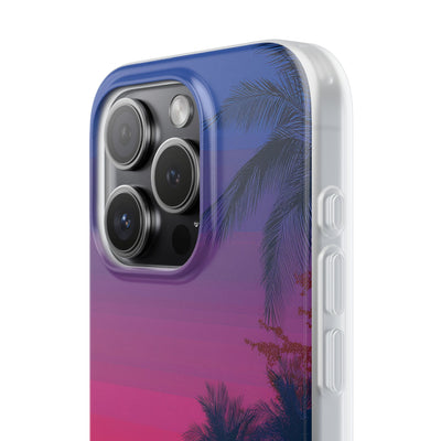 Neon Horizon Palms · Soft Capa para iPhone
