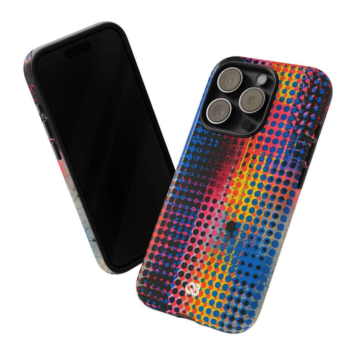 Chromatic Halftone Grid · Tough Phone Case for iPhone · Blue