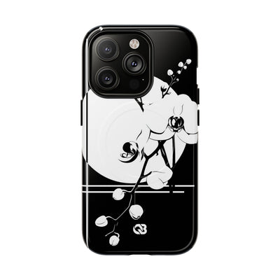 Black Tough 2.0 Magsafe Phone Case for iPhone - Lunar Orchid Grid