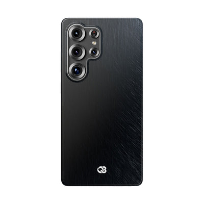 Black Lite Phone Case for Samsung - Midnight Brushed Grain