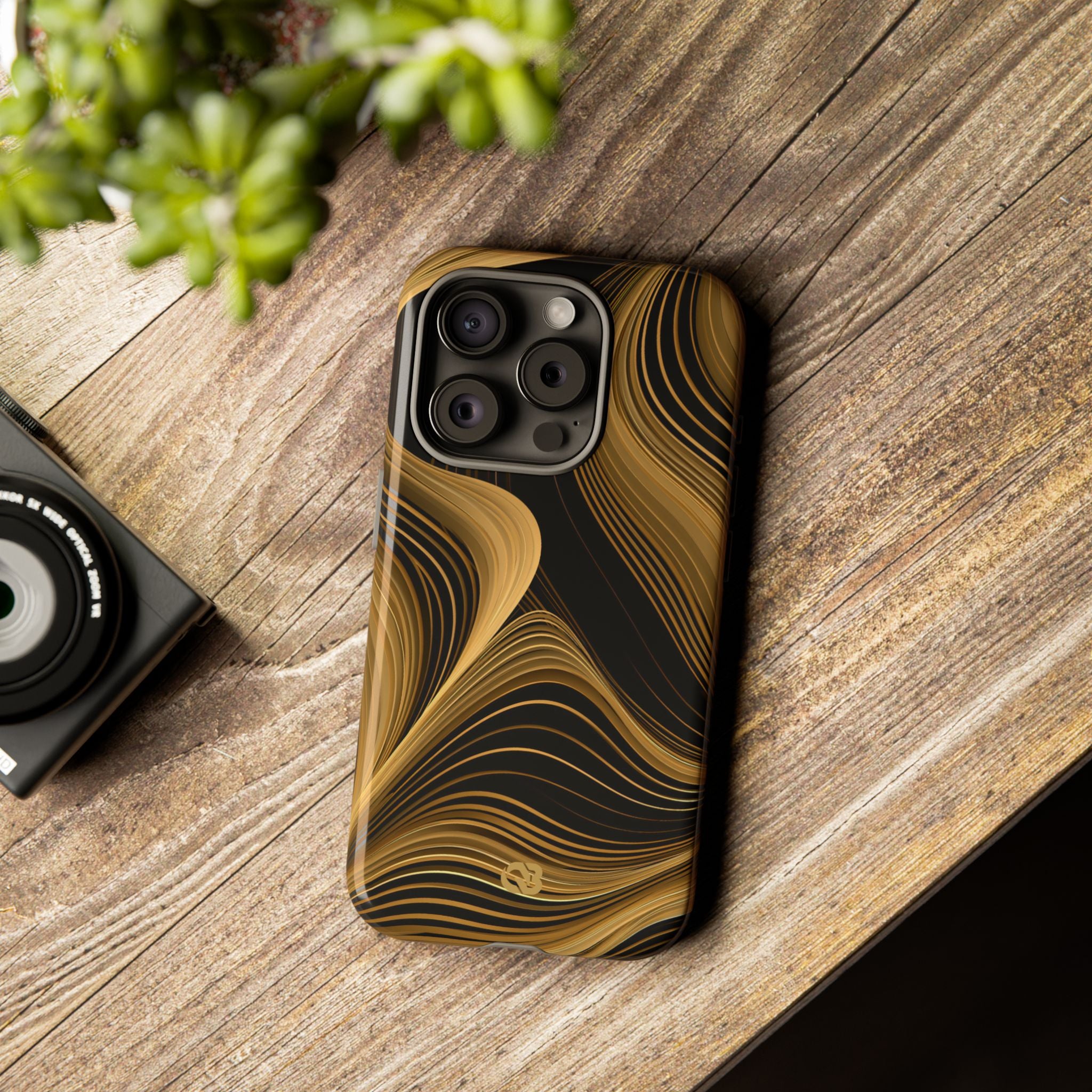 Gold Tough Phone Case for iPhone - Molten Copper Strands