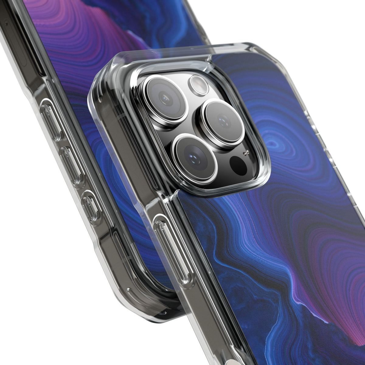 Radiant Strata · Clear Impact Magnetic Phone Case for iPhone · Blue