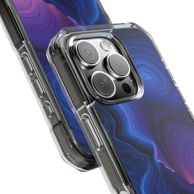 Radiant Strata · Clear Impact Magnetic Phone Case for iPhone · Blue