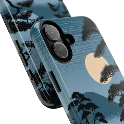 Blue Tough Phone Case for iPhone - Midnight Kyoto Pine