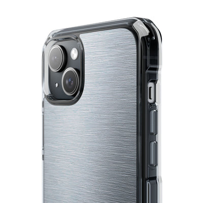 Silver Impact MagSafe Phone Case for iPhone - Satin Chrome Grain