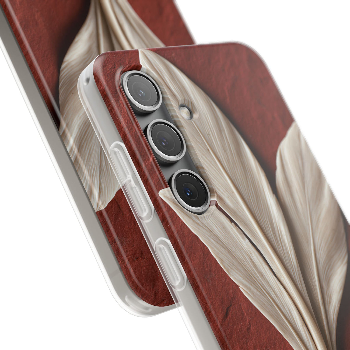 Carved Ivory Plume · Lite Phone Case for Samsung · Red