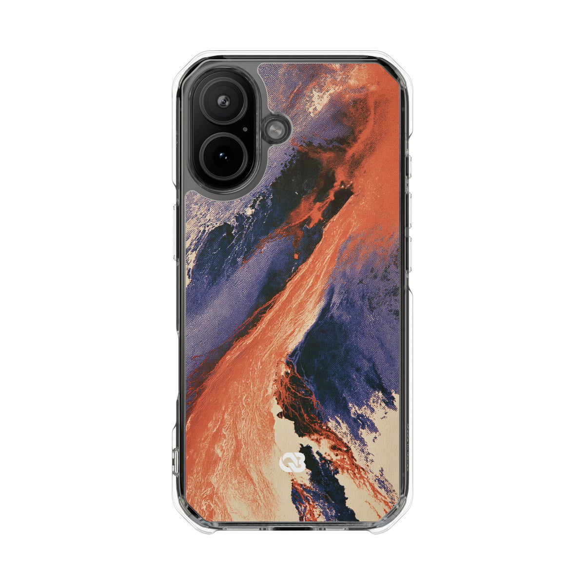 Solar Aura Drift · Clear Impact Magnetic Phone Case for iPhone · Orange