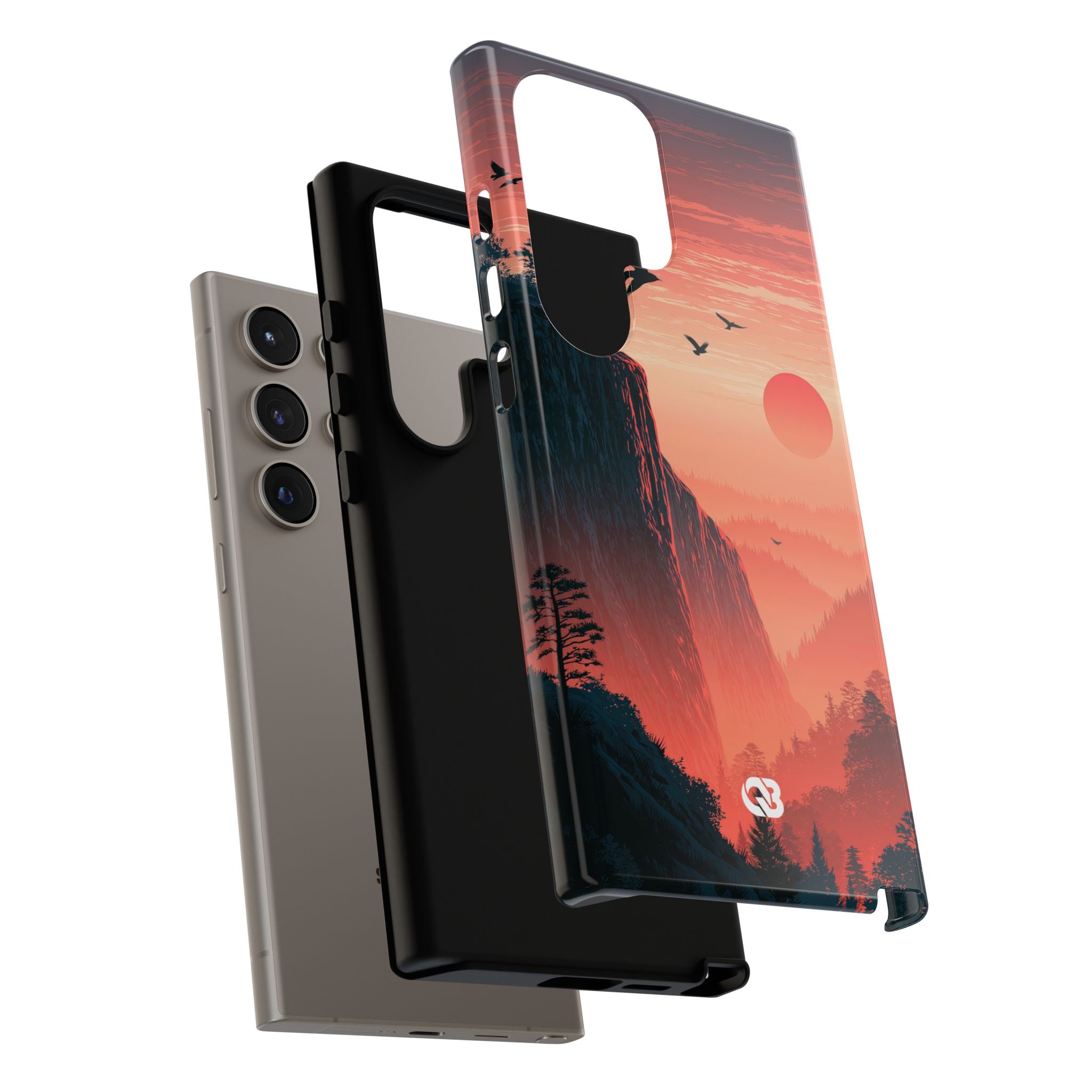 Orange Tough Phone Case for Samsung - Crimson Ridge Flight