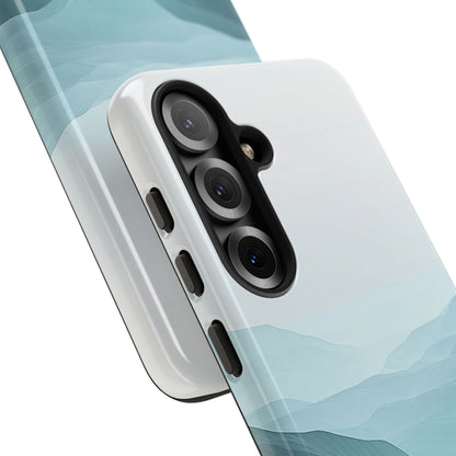 Teal Mist Mountains Samsung S25 Case - Tough