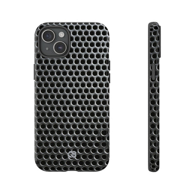 Silver Tough Phone Case for iPhone - Brutalist Steel Mesh