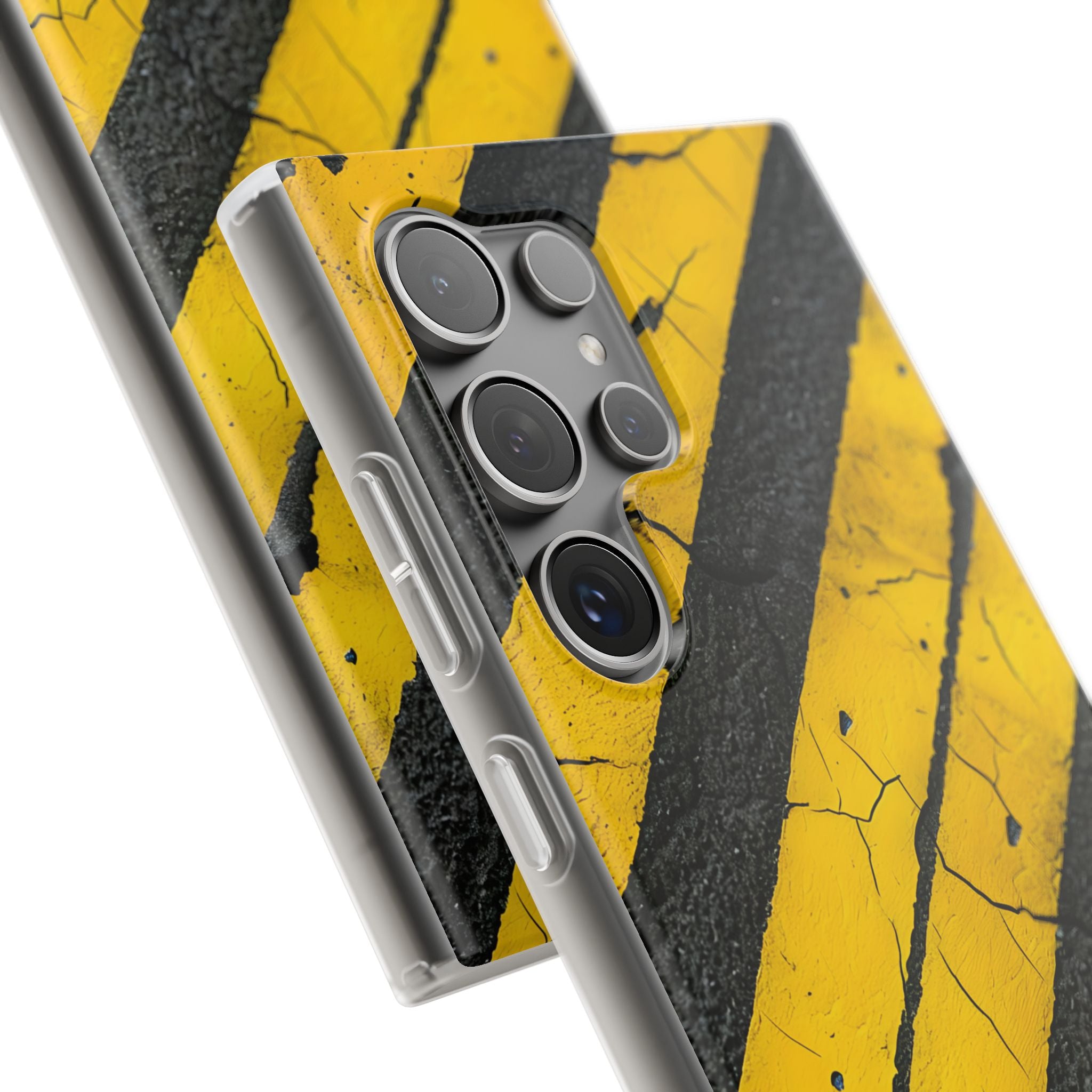 Cracked Hazard Stripes · Soft Handyhülle für Samsung