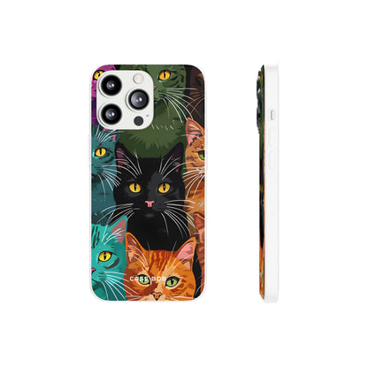 Teal Cat Grid iPhone 13 Pro - Soft
