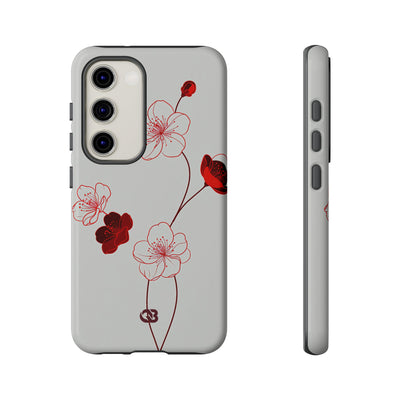 Red Tough Phone Case for Samsung - Kyoto Ember Bloom