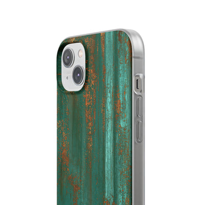 Teal Lite Phone Case for iPhone - Verdigris Copper Siding
