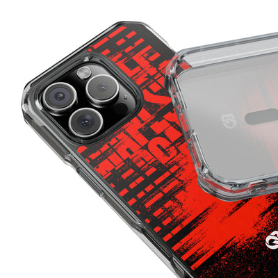 Crimson Redaction · Clear Impact Magnetic Phone Case for iPhone ·  Black