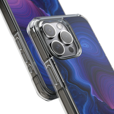 Radiant Strata · Clear Impact Magnetic Phone Case for iPhone · Blue