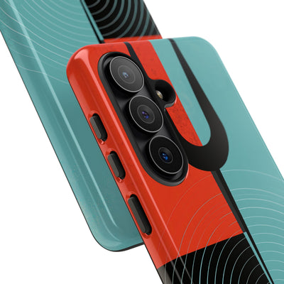Teal Tough Phone Case for Samsung - Sonic Static Split