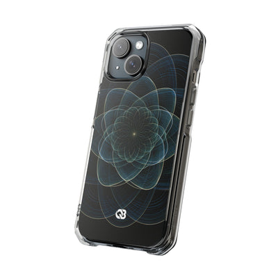 Blue Impact MagSafe Phone Case for iPhone - Celestial Wireframe Bloom