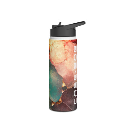 Fractured Gemstone Teal - Stainless Steel Water Bottle
