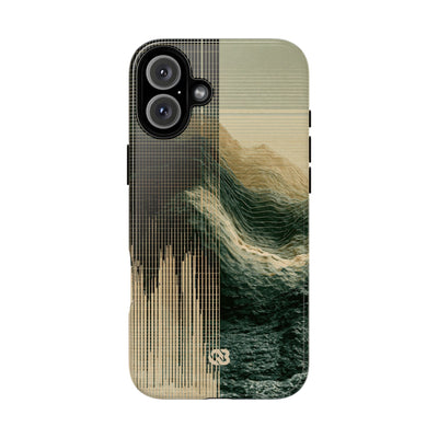 Beige Tough Phone Case for iPhone - Veridian Data Ridge