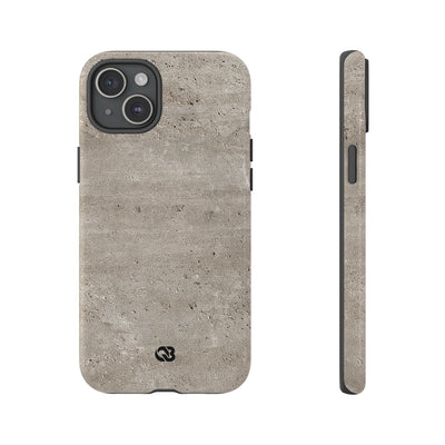 Grey Tough Phone Case for iPhone - Brutalist Stone Grit