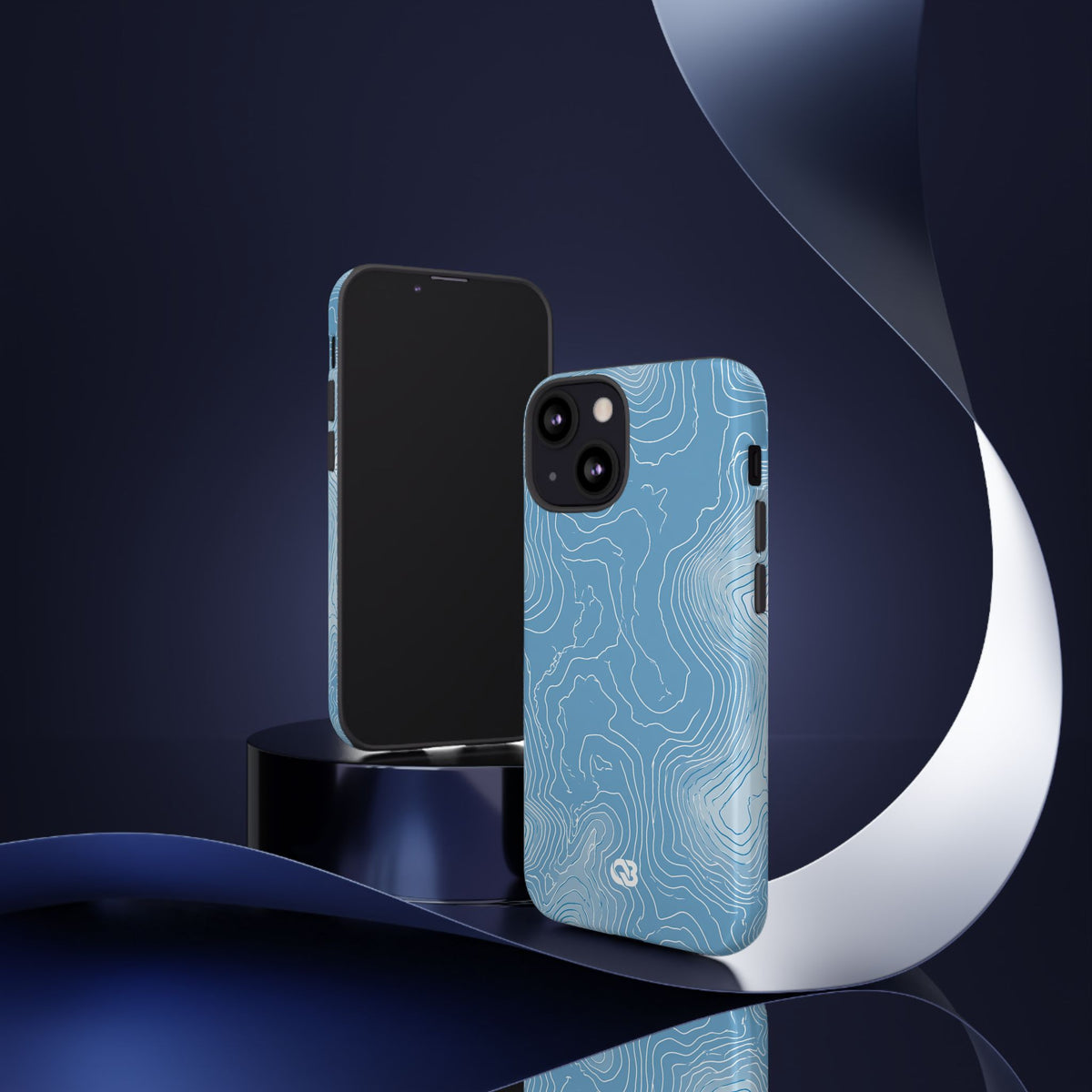 Glacial Basin Topo · Tough Phone Case for iPhone · Blue