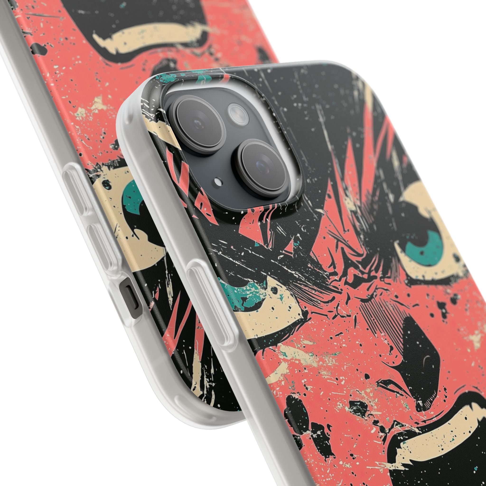 Screaming Face Pink iPhone 15 Plus Skal - Mjukt