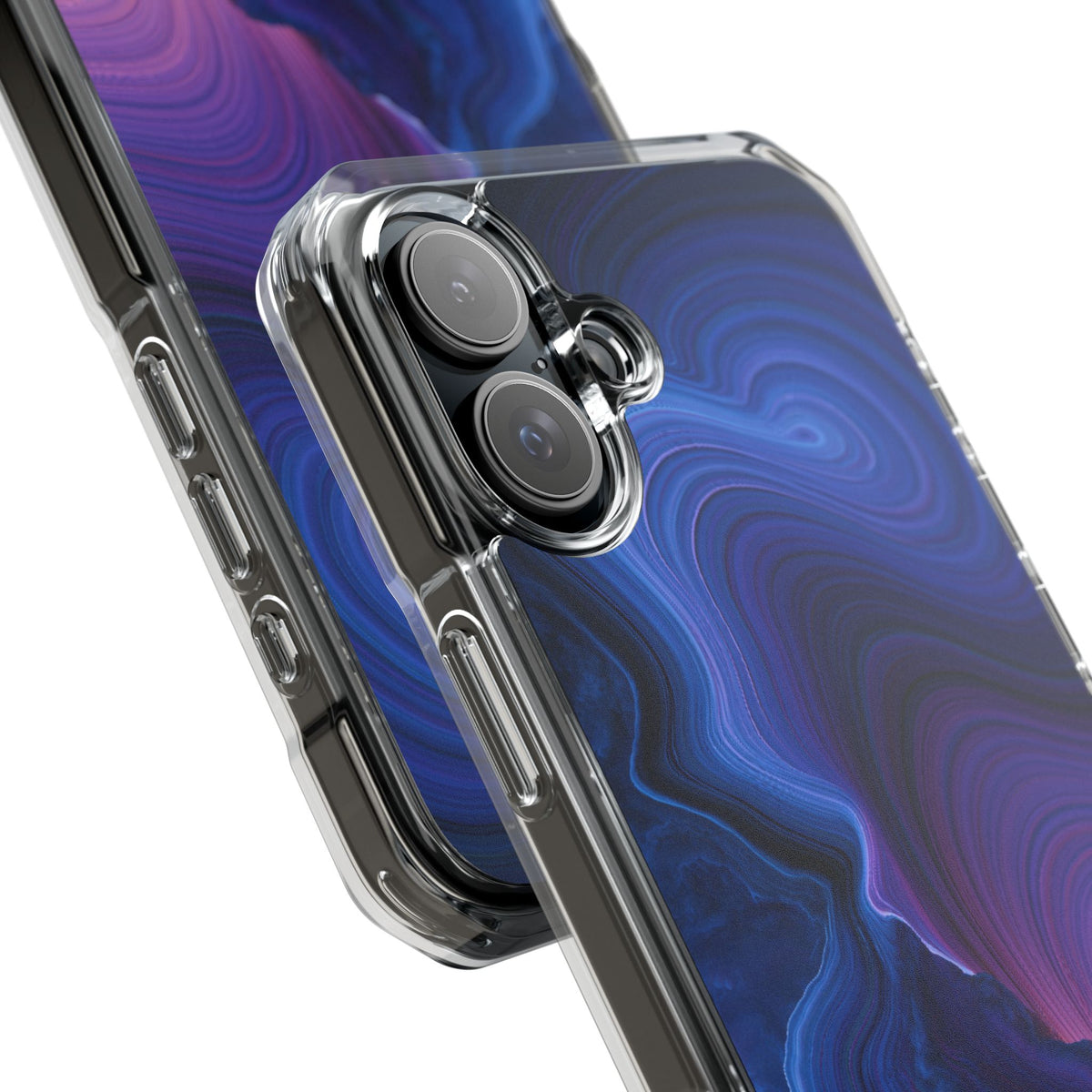 Radiant Strata · Clear Impact Magnetic Phone Case for iPhone · Blue
