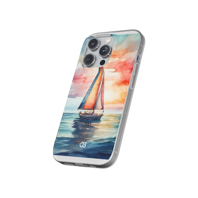 Crimson Horizon Sail · Soft Custodia per iPhone