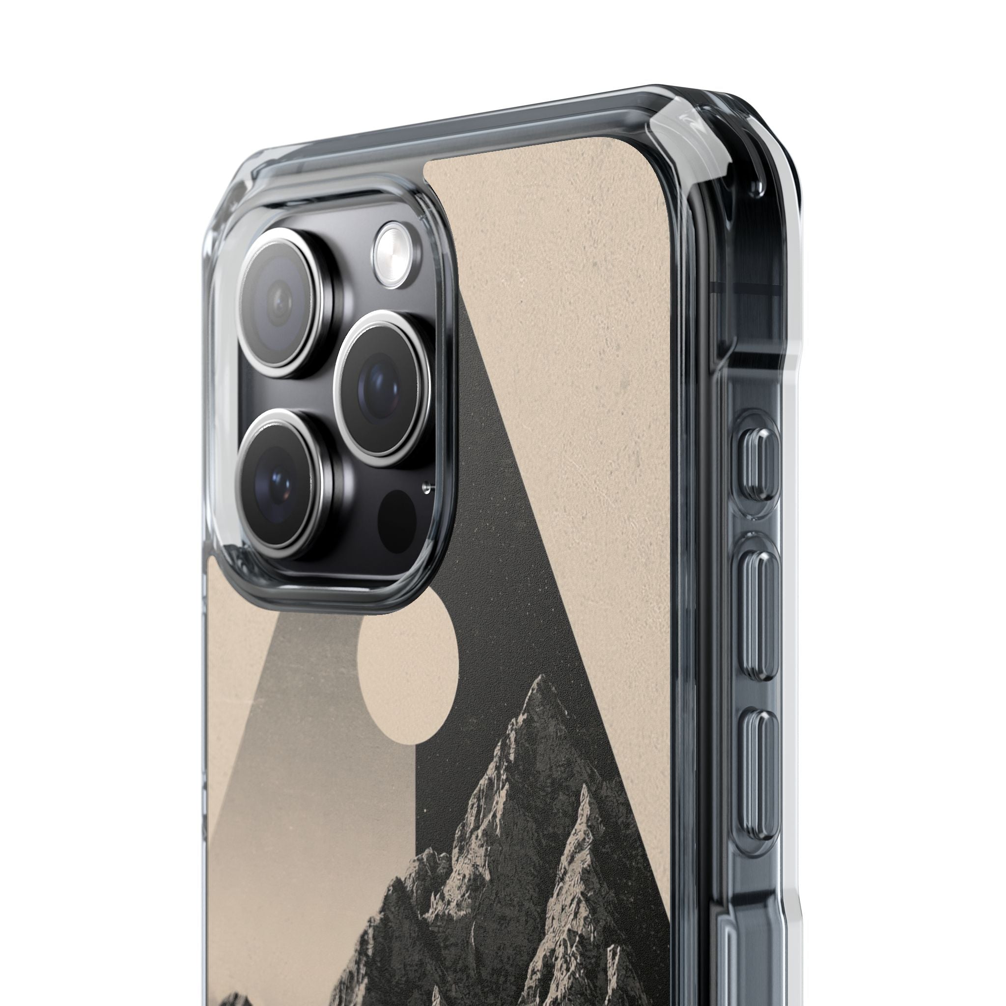 Beige Impact MagSafe Phone Case for iPhone - Obsidian Summit Parchment