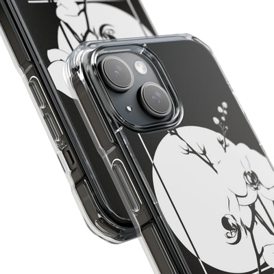 Black Impact MagSafe Phone Case for iPhone - Lunar Orchid Grid