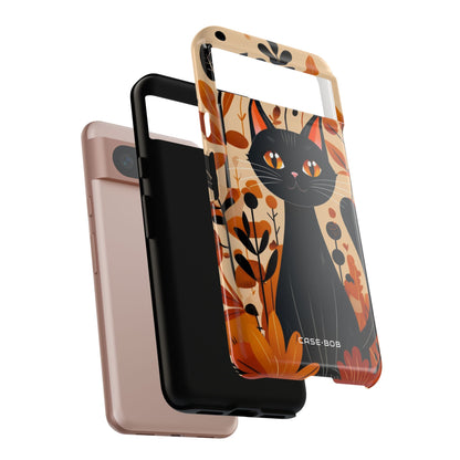 Black Cat Glow Google Pixel 8 Case - Tough