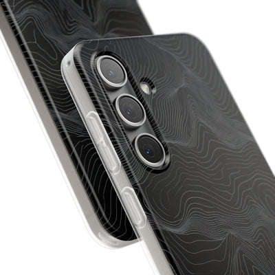 Black Lite Phone Case for Samsung - Obsidian Topo Wireframe