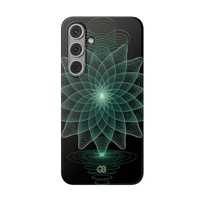 Green Lite Phone Case for Samsung - Cyan Signal Bloom