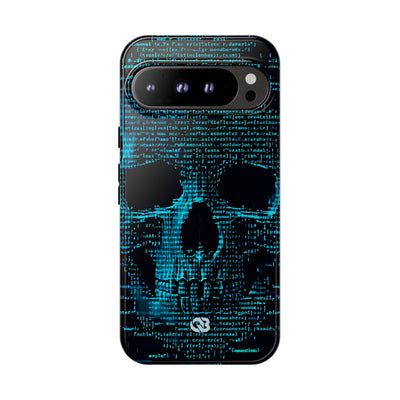 Cyan Glitch Skull · Tough Phone Case for Google Pixel