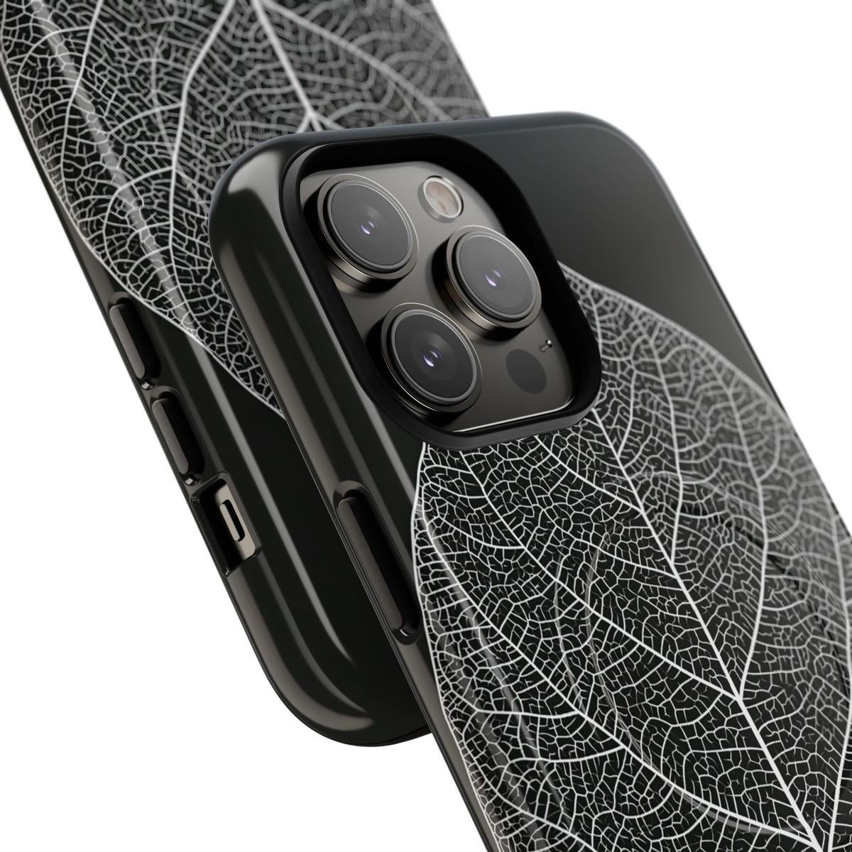 Monochrome Leaf Skeleton · Tough 2.0 Magnetic Phone Case for iPhone · Black
