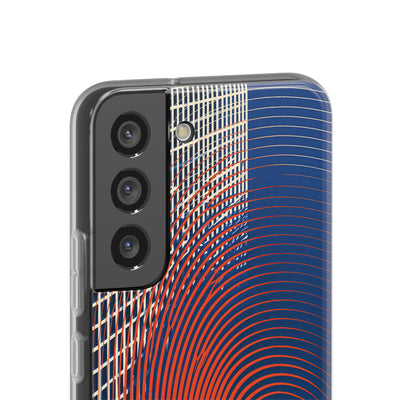 Blue Lite Phone Case for Samsung - Orange Orbit Grid