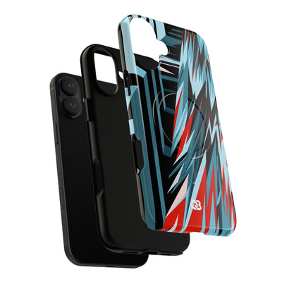 Blue Tough 2.0 Magsafe Phone Case for iPhone - Glitch Peak Cyan