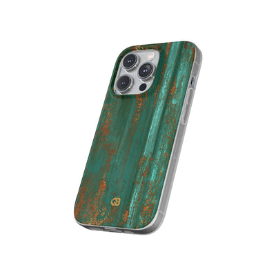 Teal Lite Phone Case for iPhone - Verdigris Copper Siding