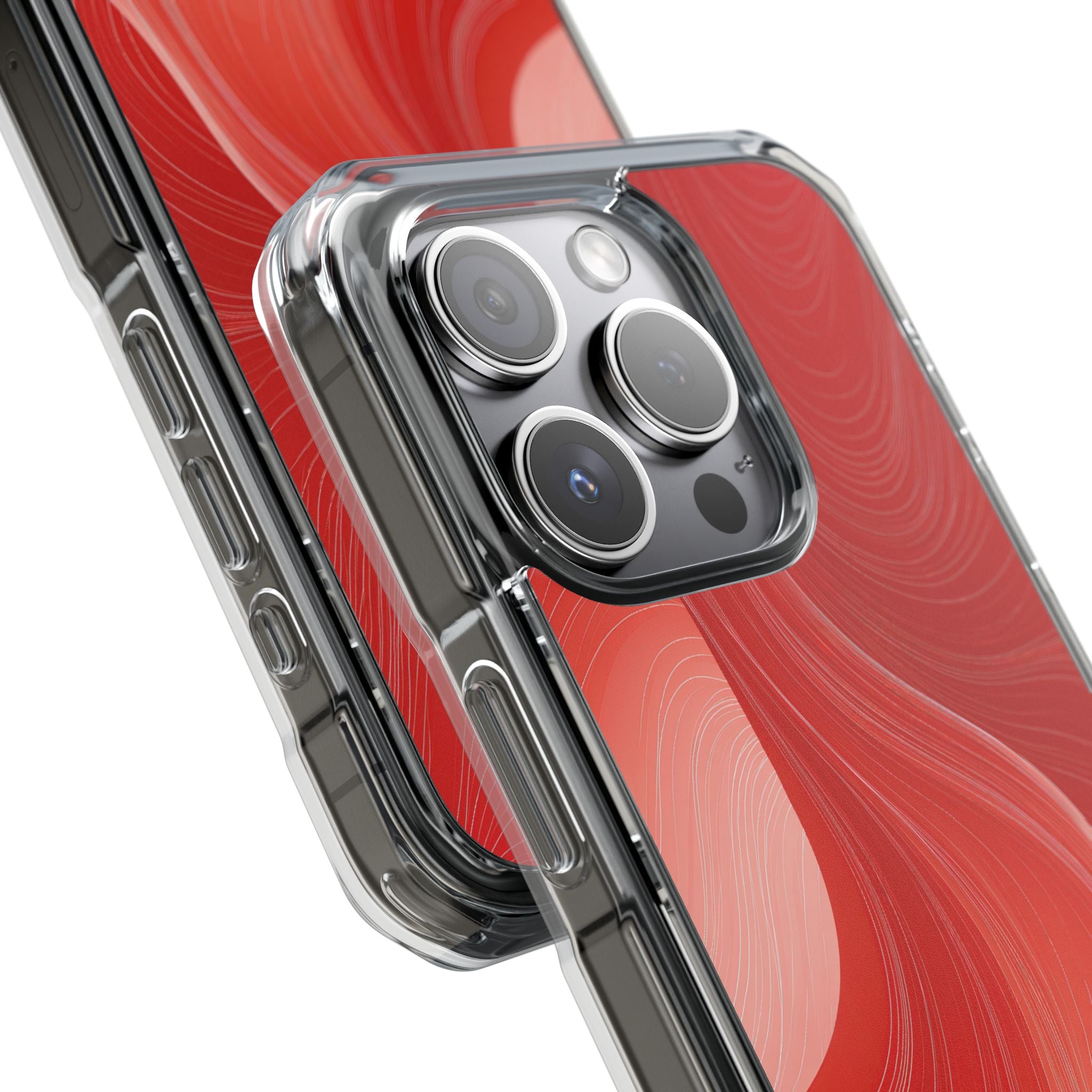 Red Impact MagSafe Phone Case for iPhone - Crimson Silk Strands