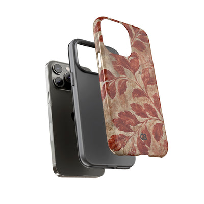 Terracotta Botanical Fresco · Tough Phone Case for iPhone · Red