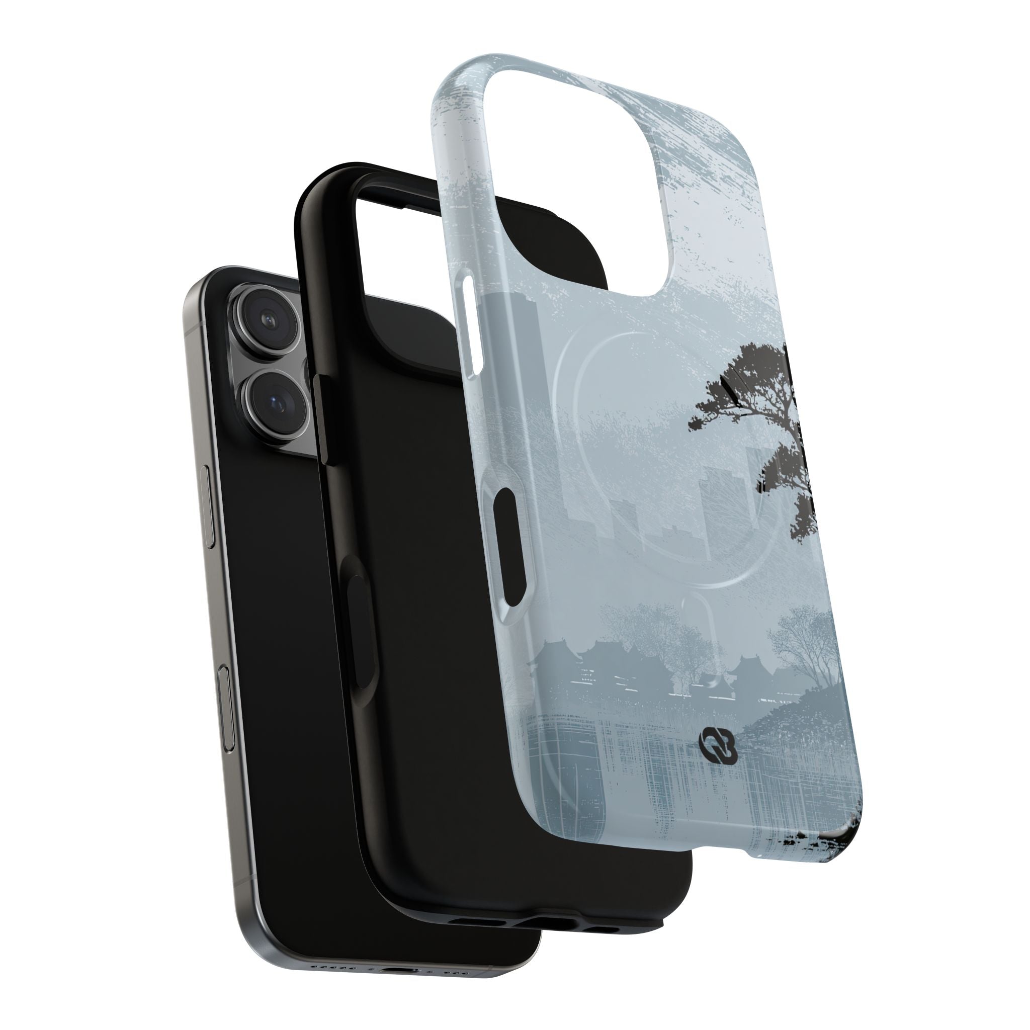 Grey Tough 2.0 Magsafe Phone Case for iPhone - Steel Slate Zen