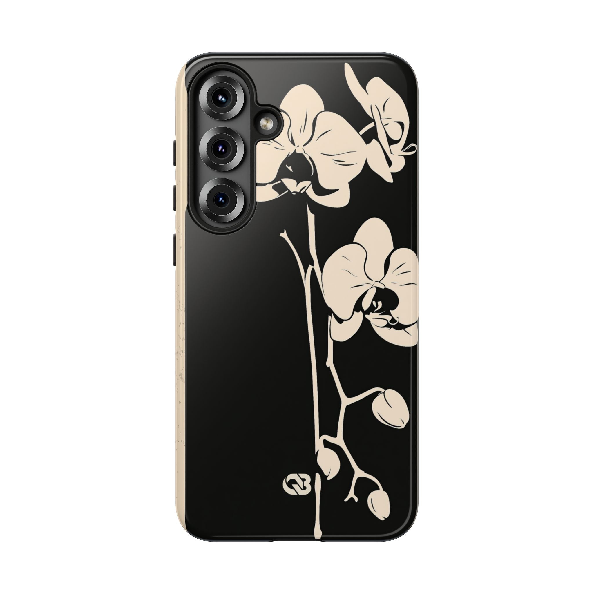 Black Tough Phone Case for Samsung - Obsidian Bone Orchid