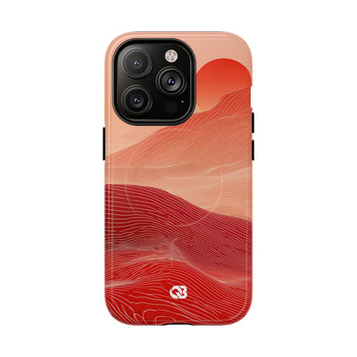 Red Tough 2.0 Magsafe Phone Case for iPhone - Crimson Ridge Lines